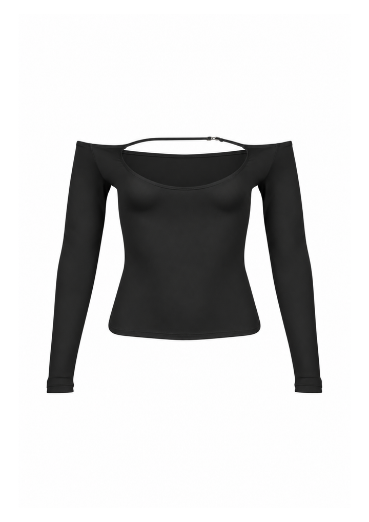 Sculpt Longsleeve Cover Up in Black