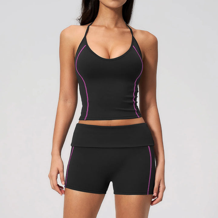 Linea Contrast Short Set - Mist Blue